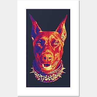 Doberman Fiery Reddish Tritone Posters and Art